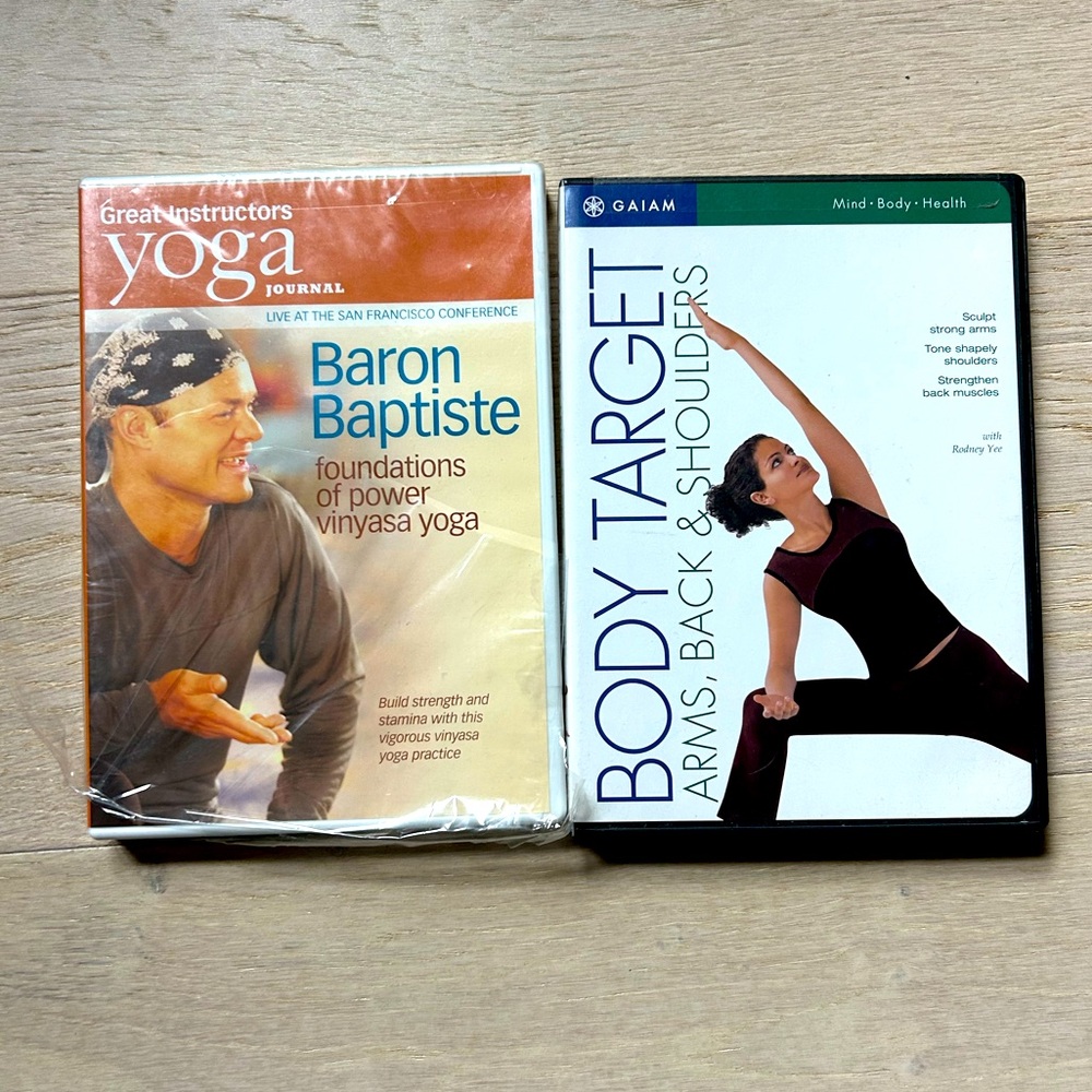 GAIAM Yoga DVD Set - White and Black Cases